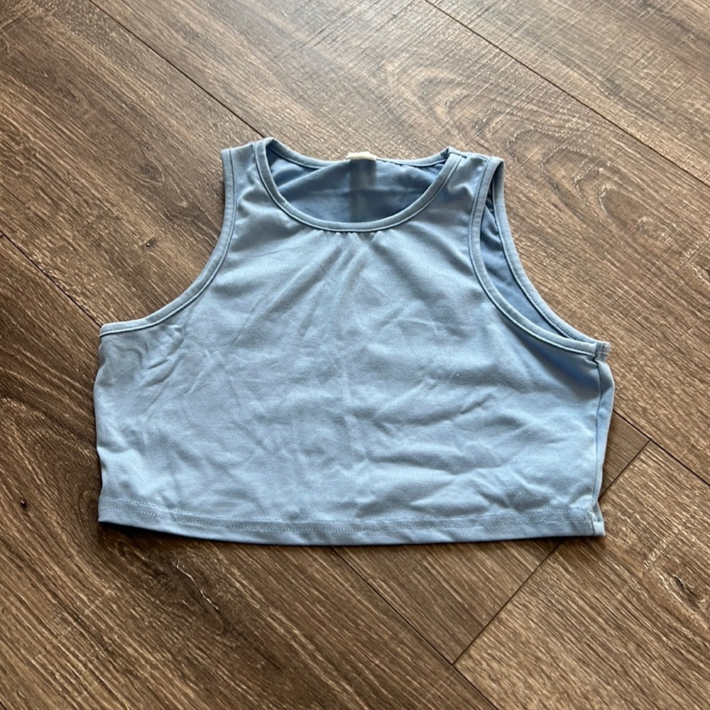 Shein baby blue crop top